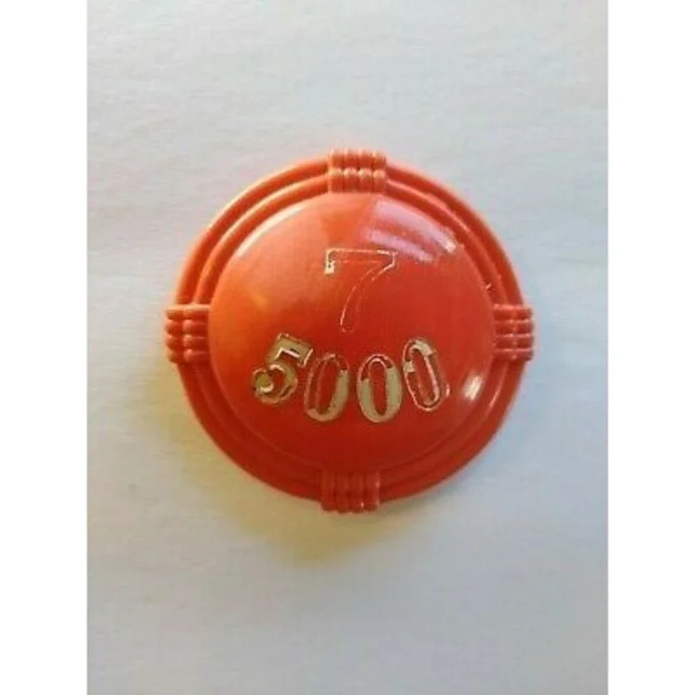 Pinball Machine Cap Vintage Original Part 1950s Red Orange Marbleized 7 5000